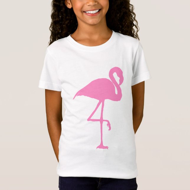 Rosa illustration för flamingofågelsilhouette tröja (Framsida)