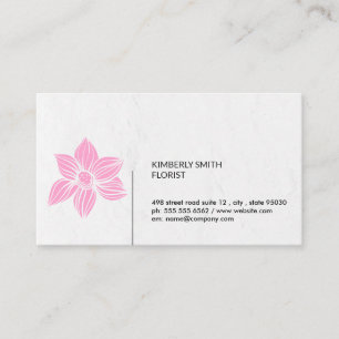 Rosa Illustrative Florist Flowers Visitkort