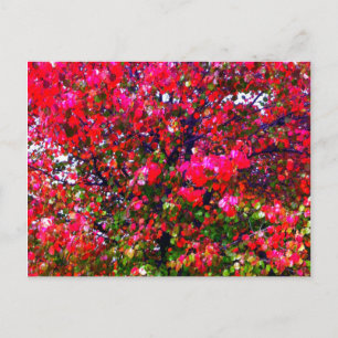 Rosa impressionistisk Höst löv träd Vykort