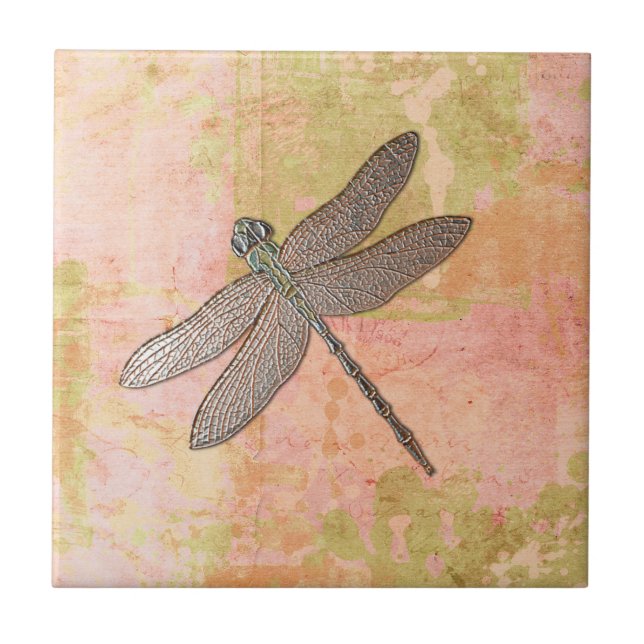 Rosa Impressions Dragonfly Kakelplatta (Framsidan)