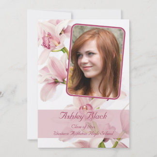 Rosa inbjudan till Cymbidium Orchid Photo Studente