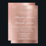 Rosa - inbjudan till Elegant bröllop vid Ro Guld<br><div class="desc">Anpassa med ditt namn och bröllop den här Rosa ros Elegant Metallic Wedding-inbjudan. Bröllopsinbjudan för Ro Faux Stainless Steel Metall matchar samlingen för Bröllop i Ro Guld. Kontakta mig gärna om du behöver ytterligare matchande artiklar från Ro Guld Bröllop</div>