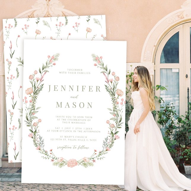  rosa-inbjudan till julbröllop inbjudningar (Skapare uppladdad)