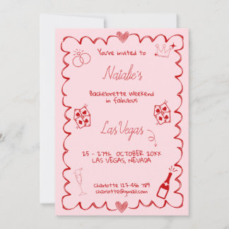 Rosa inbjudan till möhippa i Las Vegas