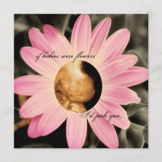 Rosa inbjudningar för daisySonogrambaby shower