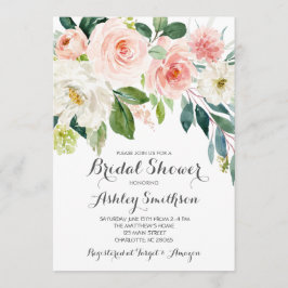 rosa Inbjudningskort för möhippa, rosa blommor