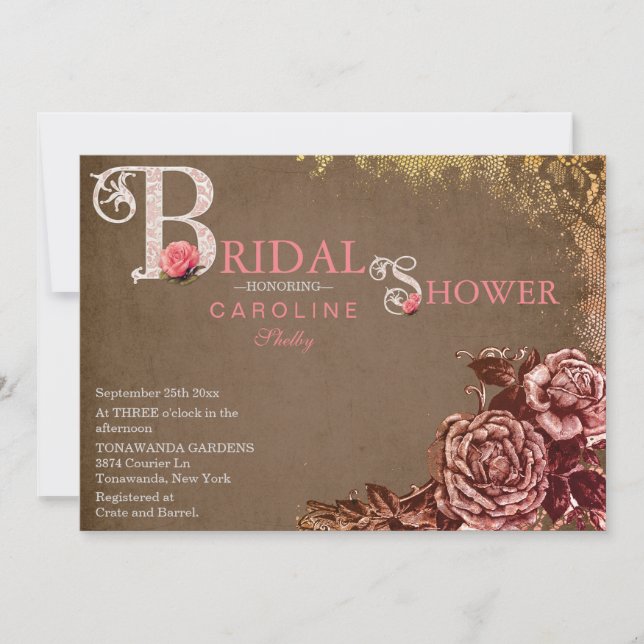 Rosa inbjudningskort för möhippan för (Framsida)