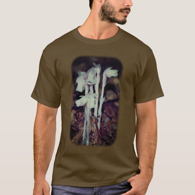 Rosa Indian Pipe WildblomNature T Shirt (Framsida)