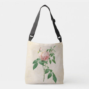 Rosa indica fragrans botaniska illustration axelväska