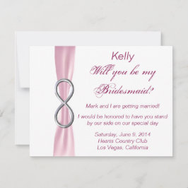 Rosa Infinity Bröllop Bridesmaid Card Inbjudningar