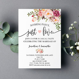 Rosa Inget fancy bara kärlek Vigelday Invitation Spara Datumet