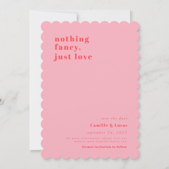 Rosa Inget finare bara kärlek retro Bröllop Inbjudningar (Framsida)