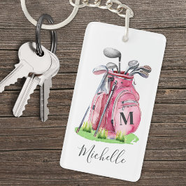 Rosa Initialt Namn Monogram Golf