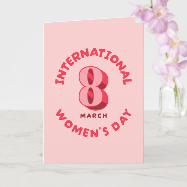 Rosa Internationell Kvinnodagen 8 mars Kort (Orkide)