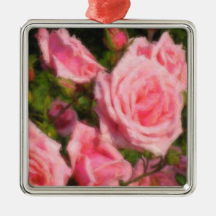 Rosa intryckhelgdagprydnadar julgransprydnad metall
