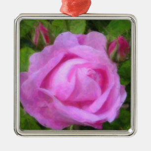 Rosa intryckhelgdagprydnadar julgransprydnad metall