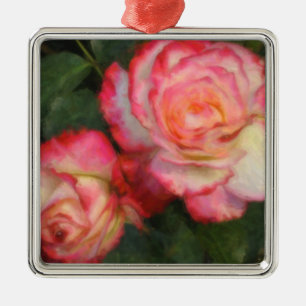 Rosa intryckhelgdagprydnadar julgransprydnad metall