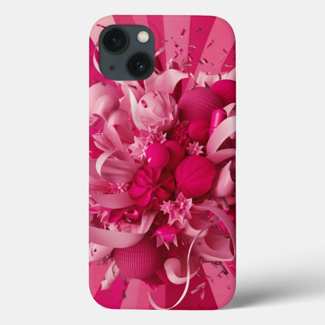 Rosa iPhone 13 Fodral med Lego Stil (Baksida)