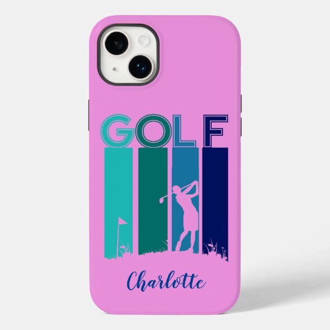 Rosa iPhone 14 Golfer Cell Phone Case (Baksida)