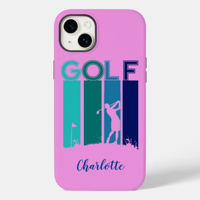 Rosa iPhone 14 Golfer Cell Phone Case (Baksida)