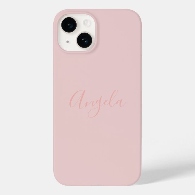Rosa iPhone 14 med namn (Baksida)