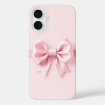 Rosa iPhone 16-fodral med rosett