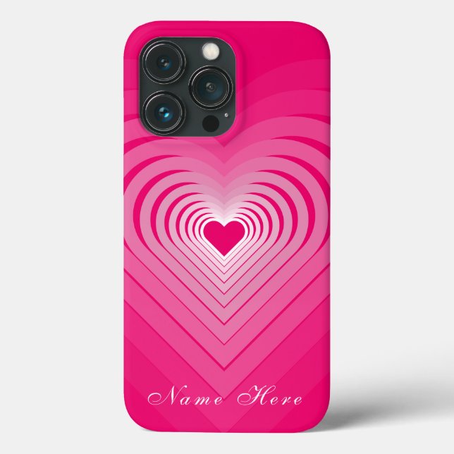 Rosa iphone case med hearter och eget namn (Baksida)
