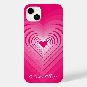 Rosa iphone case med Hearts Anpassningsbar Ditt na