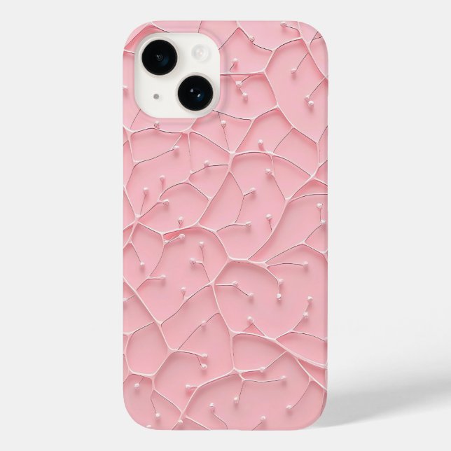 Rosa iPhone-fodral med organisk textur - Feminint  (Baksida)