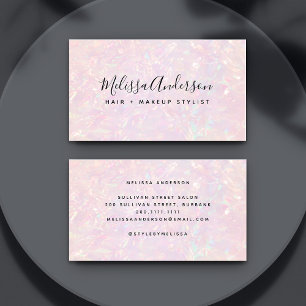 Rosa Iridescent Calligraphy Visitkort