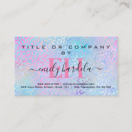 Rosa Iridescent Leopard Professionell Visitkort