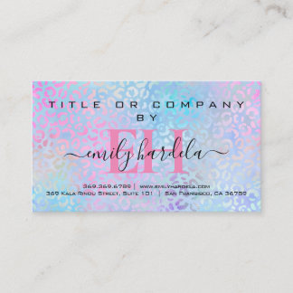 Rosa Iridescent Leopard Professionell Visitkort