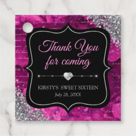 Rosa Iridescent Sjöjungfru Brev Sweet sixteen Gåvor Etiketter