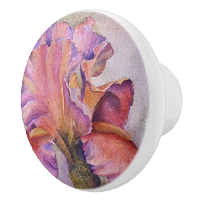 Rosa IRIS CERAMIC KNOB MED FLERFÄRGAD Knopp (Höger)