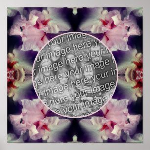 Rosa Iris Flower Ram Skapar ditt eget foto Poster