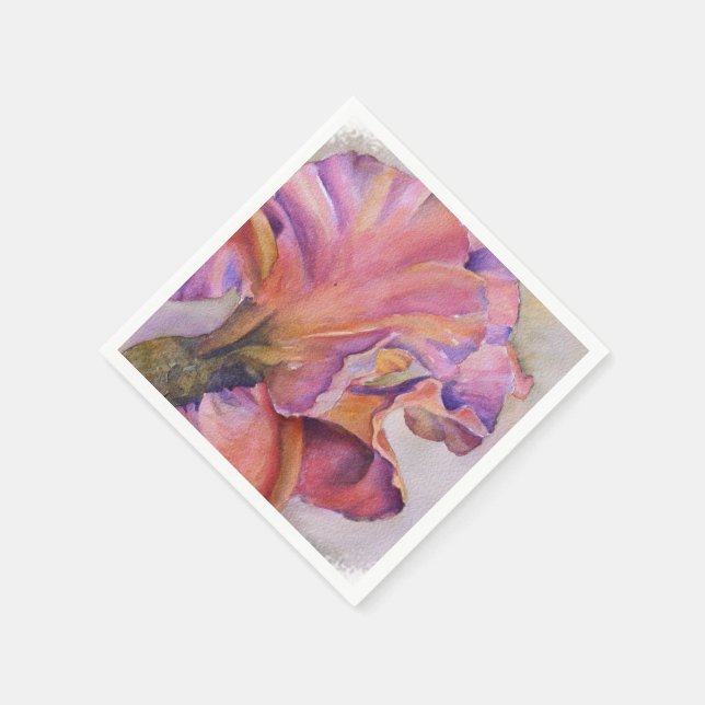 Rosa IRIS PAPPRA NAPKINER MED FLERFÄRGAD Pappersservett (Hörn)