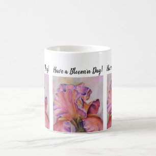 Rosa Iris Watercolor Flower Kaffemugg