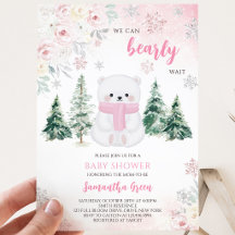 Rosa isbjörn baby shower
