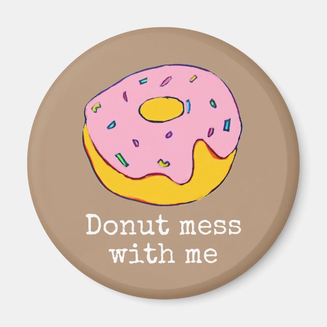 Rosa isdounut Söt matkonst Magnet (Framsidan)