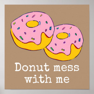 Rosa isdounut Söt matkonst Poster