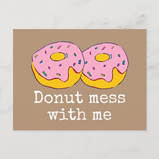 Rosa isdounut Söt matkonst Vykort (Framsida)