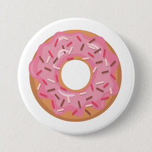 Rosa iserad Donut med sprinkler Knapp