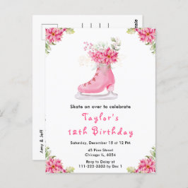 Rosa isfödelseskalas firande vykort