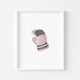 Rosa ishockeyhandskor väggkonst
