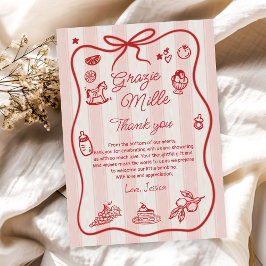 Rosa Italienska Lemon Ciao Baby Shower - tackkort Tack Kort