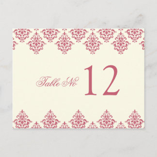 Rosa Ivory Arabesque Bordsnummer Card