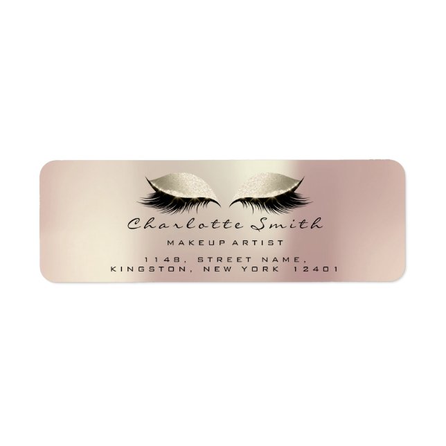 Rosa Ivory Makeup Artist Lash Möhippa OSA Returadress Etikett (Framsidan)