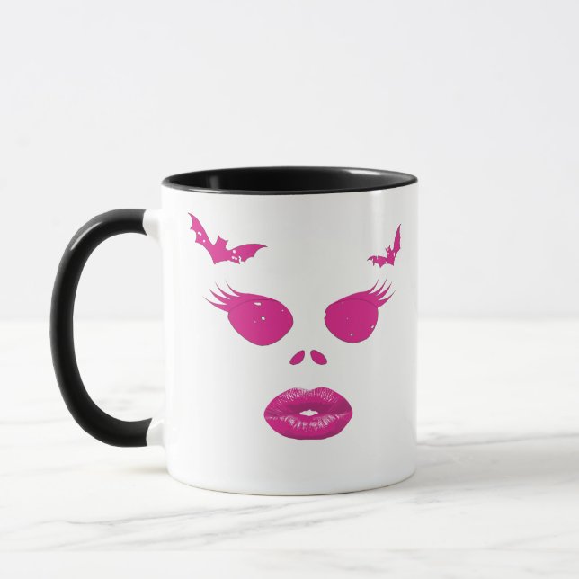 Rosa Jack-o'-Lantern med Eyelash Halloween Mugg (Vänster)