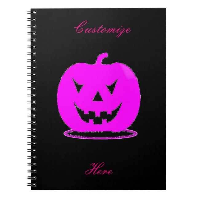 Rosa Jack o'lantern Halloween Thunder_Cove Anteckningsbok (Framsidan)