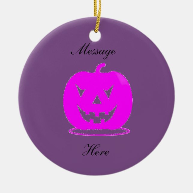 Rosa Jack o'lantern Halloween Thunder_Cove Julgransprydnad Keramik (Framsidan)
